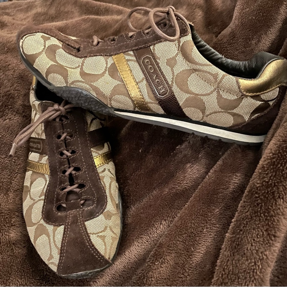 Coach Brown and Gold “Katelyn”Sneakers